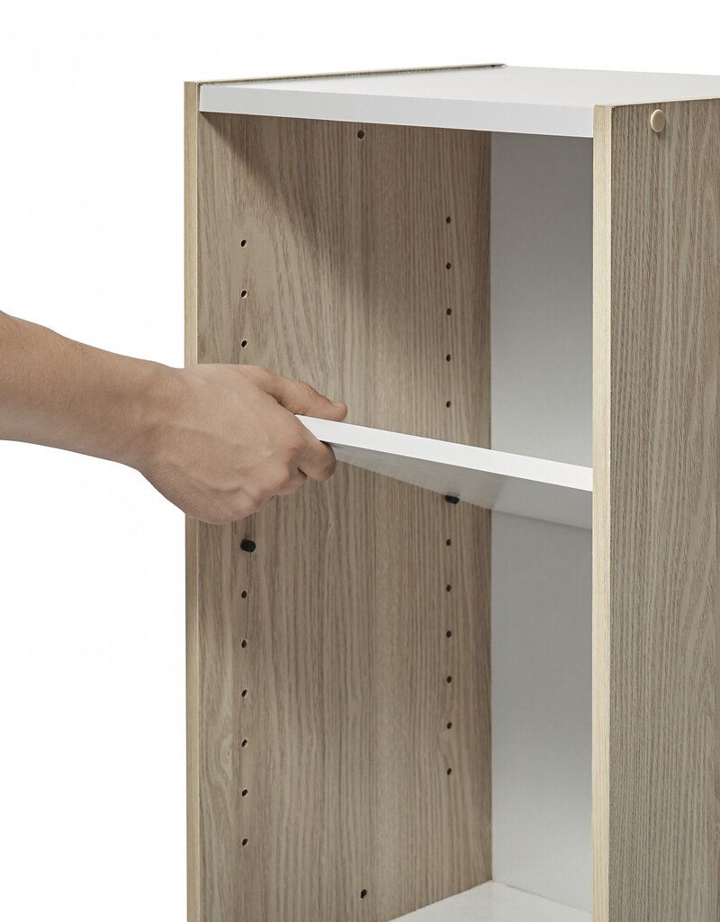 IRIS 2-plank opslagboekenkast, set van 2 accentmeubels, UB-6035, lichtbruin