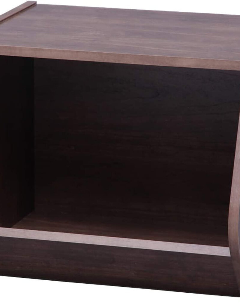 IRIS plank, houten opbergdoos, occasionele kast, stapelbaar, STB-400, bruin, W38,8 x D40 x H30,5 cm