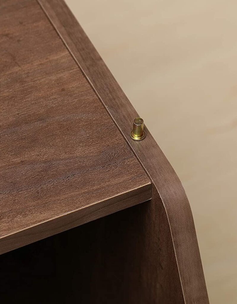 IRIS plank, houten opbergdoos, occasionele kast, stapelbaar, STB-400, bruin, W38,8 x D40 x H30,5 cm