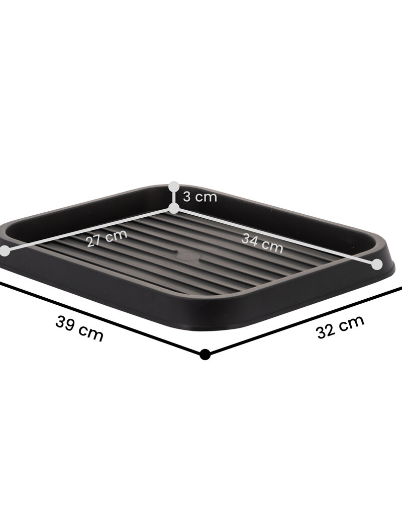 IRIS Tray, Tray, Set van 3 schoendrainers, maat S-SHT-S, Zwart, W38 x D31 x H2,5 cm