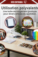 IRIS Documentenopslagdoos, Set van 4, Transparant, Capaciteit van 150 A4-vellen elk, PJC-A4