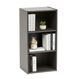 IRIS bookcase, storage shelf, accent cabinet - MDB-3, grey oak, W29 x D36.6 x H73.2 cm