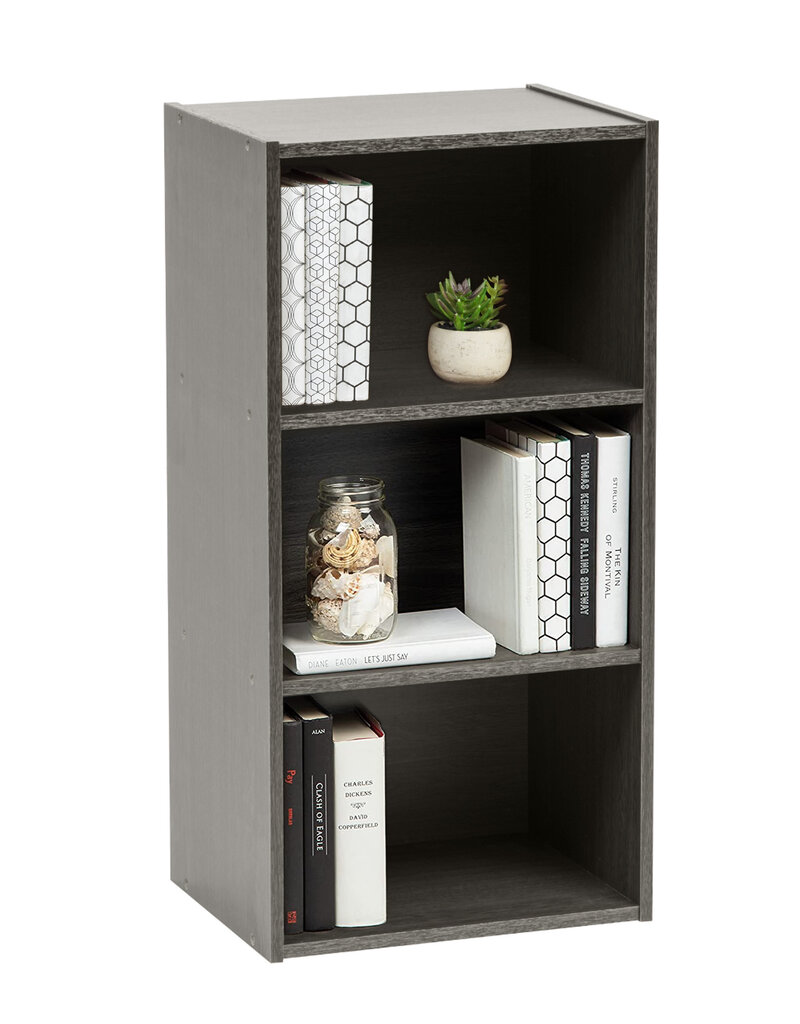 IRIS boekenkast, opbergplank, accentkast - MDB-3, grijs eikenhout, W29 x D36,6 x H73,2 cm