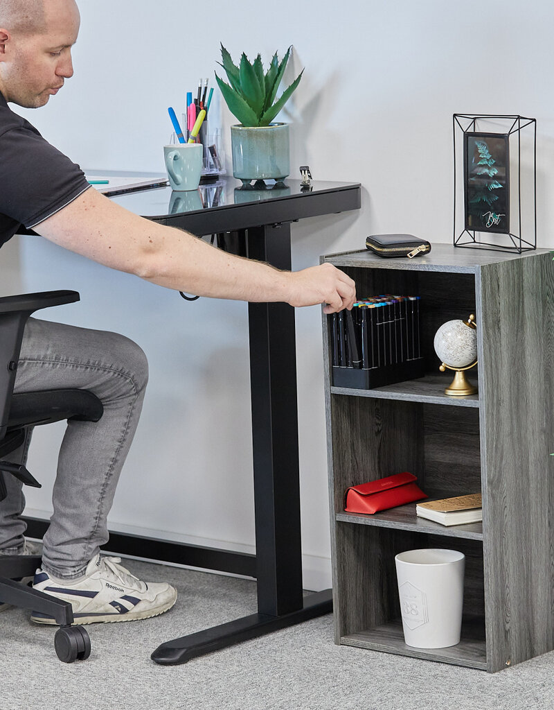 IRIS boekenkast, opbergplank, accentkast - MDB-3, grijs eikenhout, W29 x D36,6 x H73,2 cm