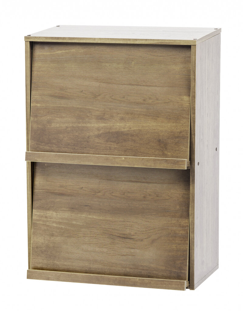 IRIS meubels, boekenkast, opbergplank met 2 deuren, CHR-2, Ash Brown, W59 x D40,9 x H83,6 cm