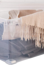 IRIS plastic opbergdoos op wielen, 50L, set van 4, Clear, NCS-320