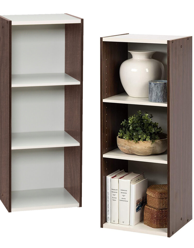 IRIS 3-plank opslagboekenkast, set van 2 accentmeubels - UB-9035, Bruin