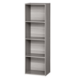 IRIS furniture, office shelf, bookcase, modular, solid, CX-4FN, grey oak, W29.7 x D42 x H136.6 cm