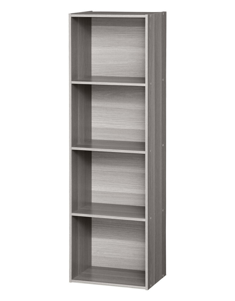 IRIS meubels, kantoorplank, boekenkast, modulair, massief, CX-4FN, grijs eikenhout, W29,7 x D42 x H136,6 cm
