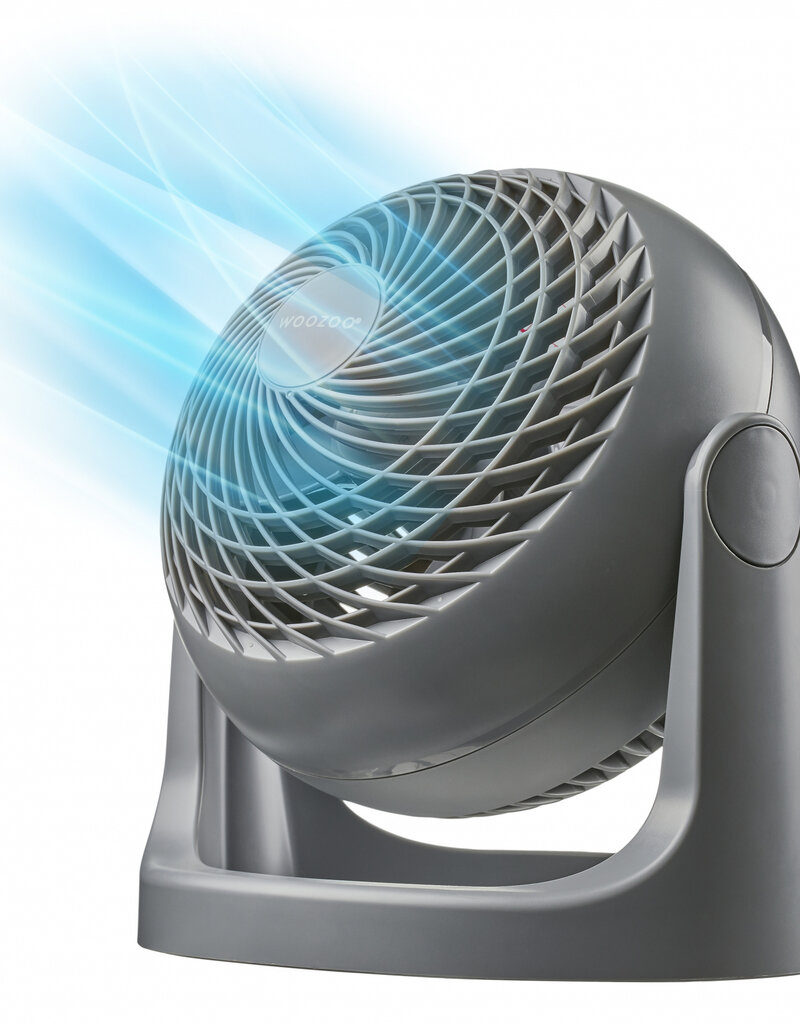 IRIS stille en krachtige tafelventilator Made in France, 23mÂ², PCF-HE18, grij