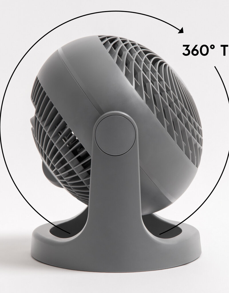 IRIS stille en krachtige tafelventilator Made in France, 23mÂ², PCF-HE18, grij