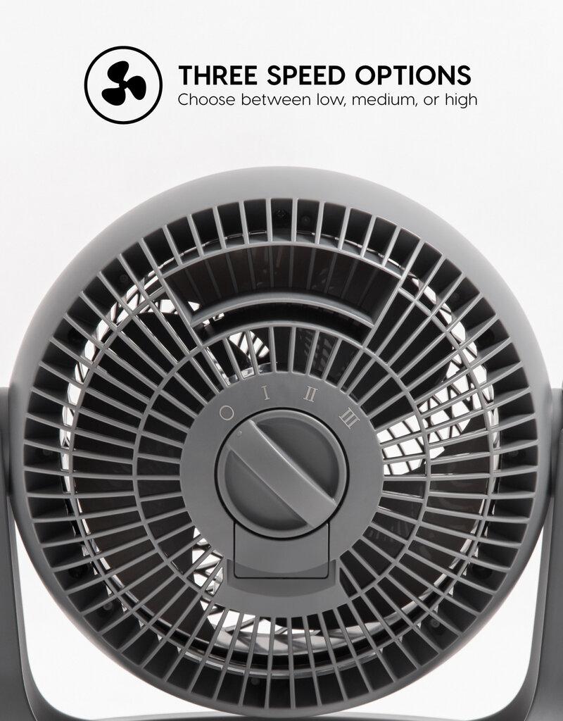 IRIS stille en krachtige tafelventilator Made in France, 23mÂ², PCF-HE18, grij