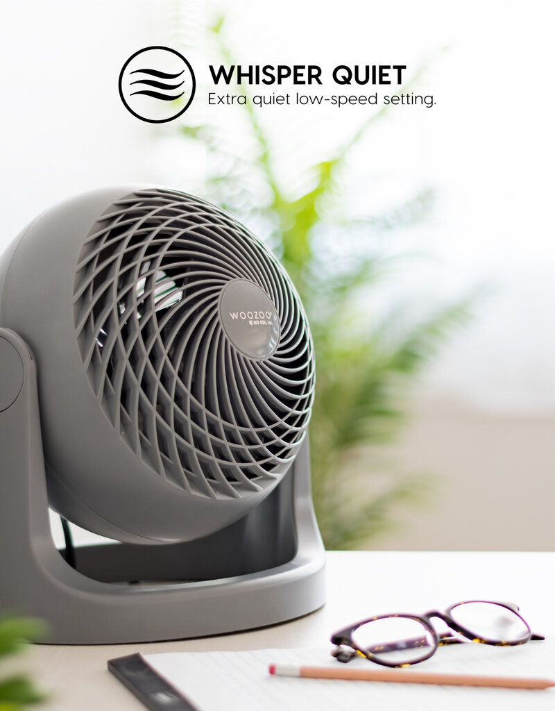 IRIS stille en krachtige tafelventilator Made in France, 23mÂ², PCF-HE18, grij