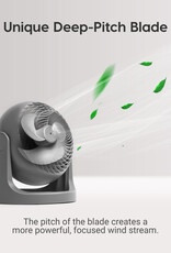 IRIS stille en krachtige tafelventilator Made in France, 23mÂ², PCF-HE18, grij