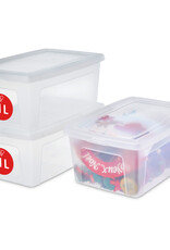 IRIS Multifunctionele Opbergdoos, Gerecycled Plastic, 11L, Pakje van 3, Doorzichtig, MCB-11