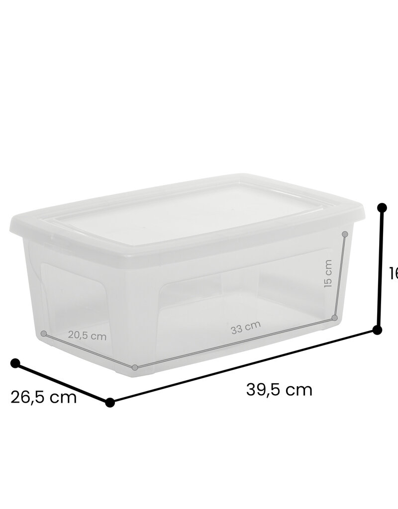 IRIS Multifunctionele Opbergdoos, Gerecycled Plastic, 11L, Pakje van 3, Doorzichtig, MCB-11