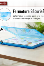 IRIS Documentenopbergdoos, Set van 4, Blauw, Capaciteit van 150 A4-vellen elk, PJC-A4