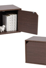 IRIS Iris Ohyama opslagplank boekenkast met deur, set van 2 accentmeubels, QR-34D, bruin