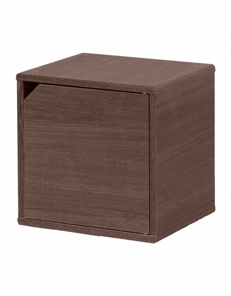 IRIS Iris Ohyama opslagplank boekenkast met deur, set van 2 accentmeubels, QR-34D, bruin