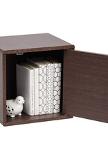 IRIS Iris Ohyama opslagplank boekenkast met deur, set van 2 accentmeubels, QR-34D, bruin