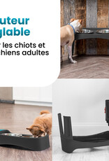 IRIS Dubbele Verhoogde Kommen, met Verwijderbare Standaard, voor Honden, PEF-L, Zwart