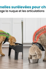 IRIS Dubbele Verhoogde Kommen, met Verwijderbare Standaard, voor Honden, PEF-L, Zwart