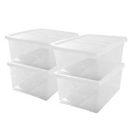 IRIS Set of 4 storage boxes with lid NCB-40-4x 40 L - L54 x W39.5 x H24.5 cm, Transparent