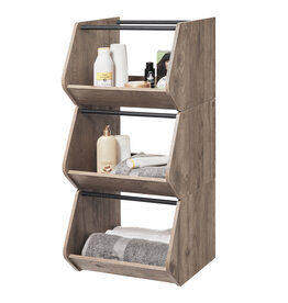 IRIS storage shelf, occasional cabinet, 1 door, stackable, IWB-400, Ashbrown, W40 x D38.8 x H91.7 cm