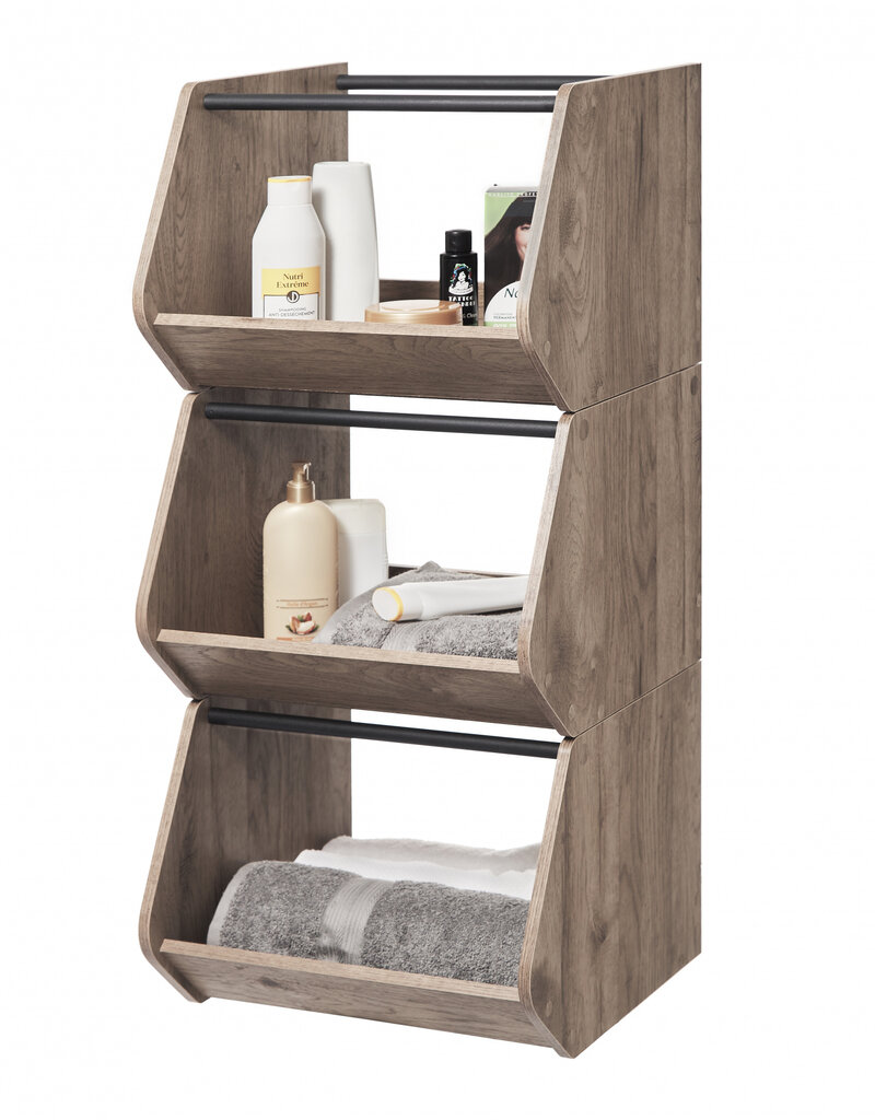 IRIS opbergplank, occasionele kast, 1 deur, stapelbaar, IWB-400, Ashbrown, W40 x D38,8 x H91,7 cm