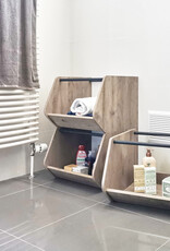 IRIS opbergplank, occasionele kast, 1 deur, stapelbaar, IWB-400, Ashbrown, W40 x D38,8 x H91,7 cm