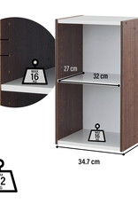 IRIS Opbergkast, boekenkast/ 2 modulaire planken, UB-6035, bruin, W29 x D34,7 x H59,4 cm