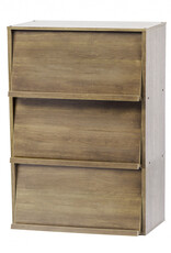 IRIS meubels, boekenkast, opbergplank met 3 deuren, CHR-3, asbruin, W59 x D40,7 x H83,6 cm