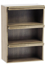 IRIS meubels, boekenkast, opbergplank met 3 deuren, CHR-3, asbruin, W59 x D40,7 x H83,6 cm