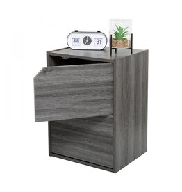 IRIS Storage bookcase, cabinet with 2 doors and 2 shelves, MDB-2D - Grey Oak, W29 x D36.6 x H49.4 cm