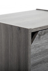 IRIS opbergboekenkast, kast met 2 deuren en 2 planken, MDB-2D - Grijze Eikenhout, W29 x D36,6 x H49,4 cm