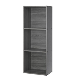 IRIS furniture, office shelf, bookcase, modular, solid model, CX-3FN, grey oak, W29.7 x D42 x H102.9 cm
