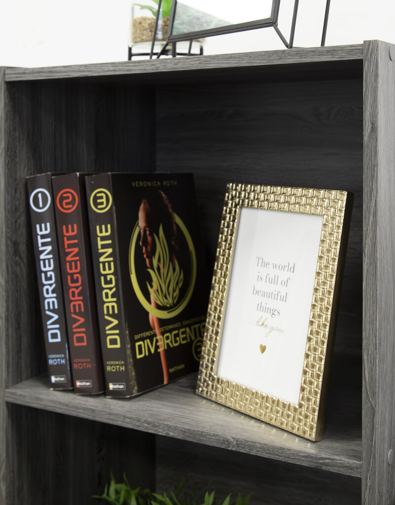 IRIS meubels, kantoorplank, boekenkast, modulair, massief model, CX-3FN, grijs eik, W29,7 x D42 x H102,9 cm