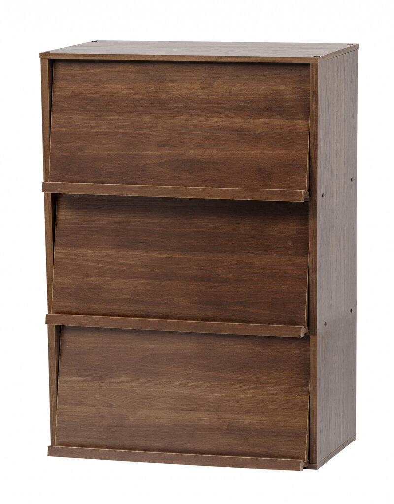 IRIS meubels, boekenkast, opbergplank met 3 deuren, CHR-3, bruin, W40,7 x D59 x H83,6 cm