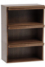 IRIS meubels, boekenkast, opbergplank met 3 deuren, CHR-3, bruin, W40,7 x D59 x H83,6 cm