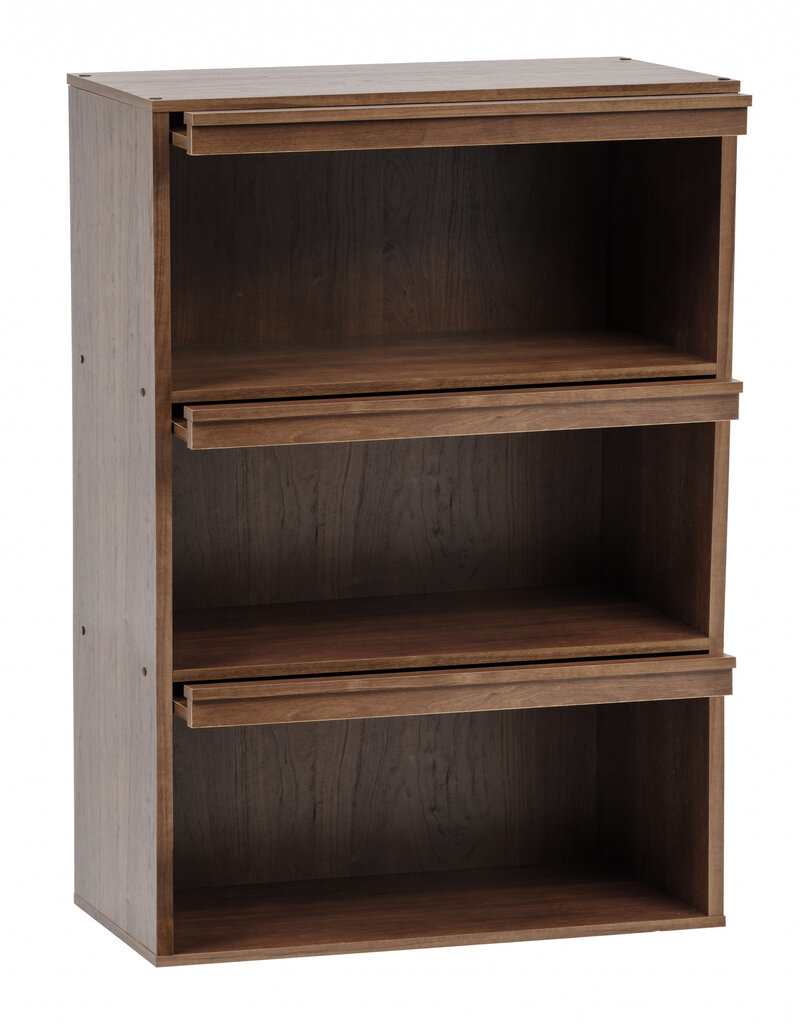 IRIS meubels, boekenkast, opbergplank met 3 deuren, CHR-3, bruin, W40,7 x D59 x H83,6 cm