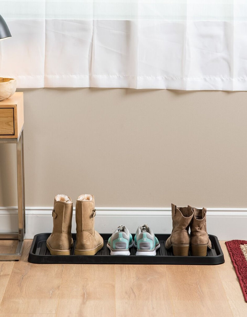 IRIS Tray, Tray, Set van 2 schoendraners, maat L-SHT-L, Zwart, W76 x D38 x H2,5 cm