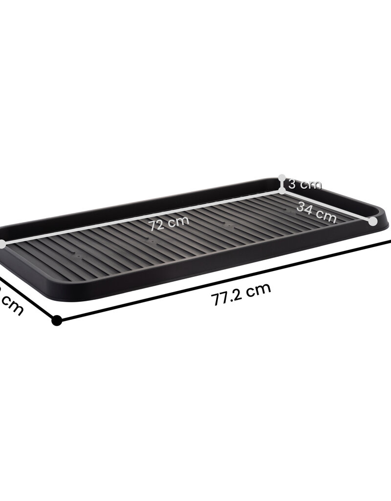 IRIS Tray, Tray, Set van 2 schoendraners, maat L-SHT-L, Zwart, W76 x D38 x H2,5 cm
