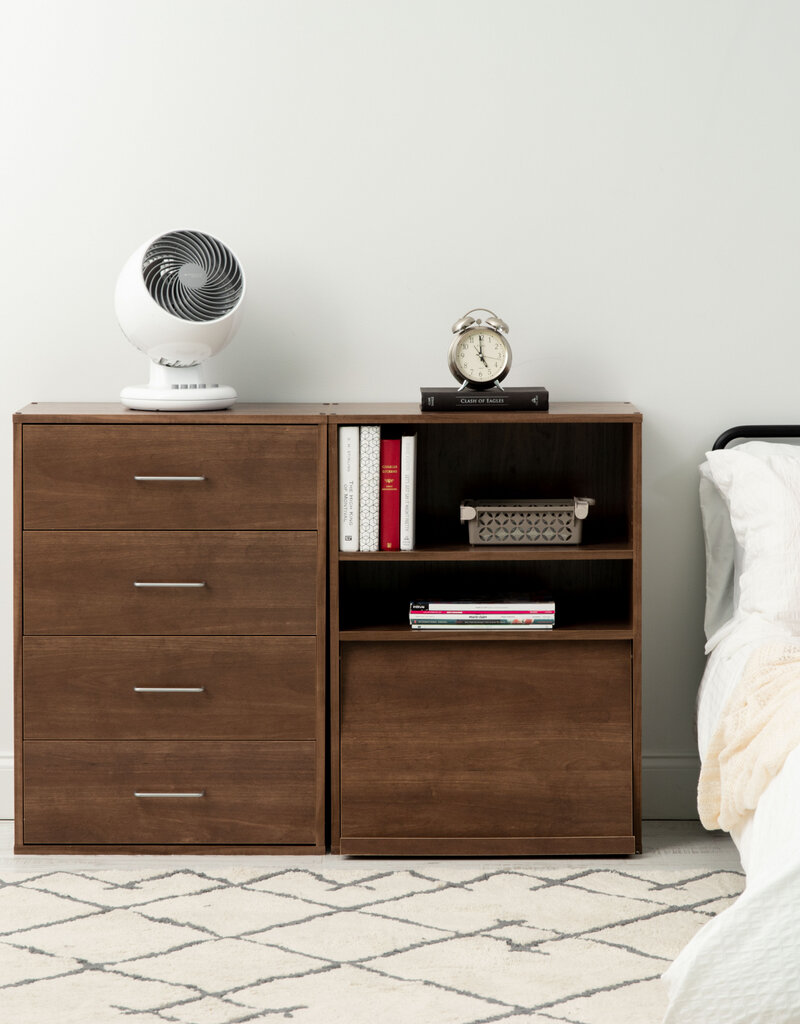 IRIS opbergkast met deuren, 2 modulaire compartimenten, CHR-1, bruin