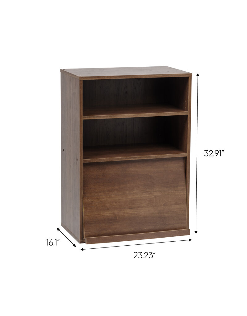 IRIS opbergkast met deuren, 2 modulaire compartimenten, CHR-1, bruin