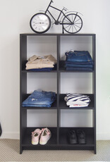 IRIS meubels, 6 opbergplanken, boekenkast, modulair, WOS-6, Black Oak, W26,5 x D68,9 x H109,4 cm