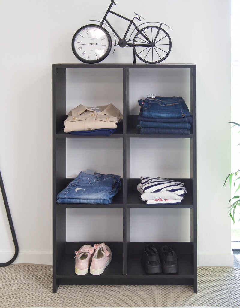 IRIS #FS]Wood Open Shelf WOS-6 Bk.Oak