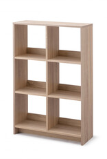 IRIS meubels, 6 opbergplanken, boekenkast, modulair, WOS-6, lichtbruin, W26,5 x D68,9 x H109,4 cm