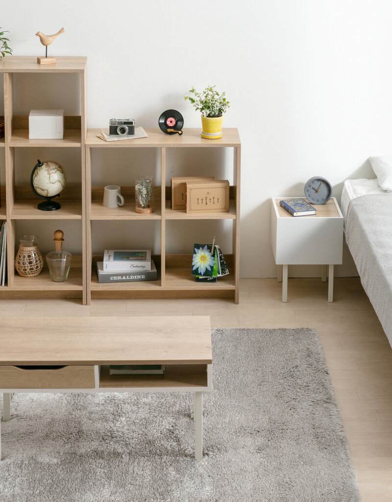 IRIS meubels, 6 opbergplanken, boekenkast, modulair, WOS-6, lichtbruin, W26,5 x D68,9 x H109,4 cm