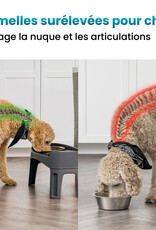 IRIS Dubbele Verhoogde Kommen, met Verwijderbare Standaard, voor Honden, PEF-L, Grijs