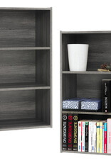 IRIS opslagkast, set van 2 houten opbergplanken met deuren, MDB-3, grijs eikenhout